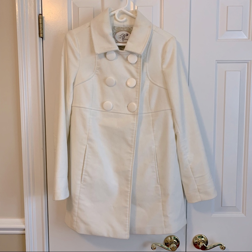 🔥SALE🔥 B’s Closet Double Breasted Cream Coat Winter White Size Large 💃